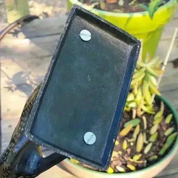 Big Giraffe Figure Decor Brass Tall 19" IN Black / Gold  Tone Leaves Stand - Picture 7 of 13